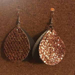 Handmade faux leather earrings